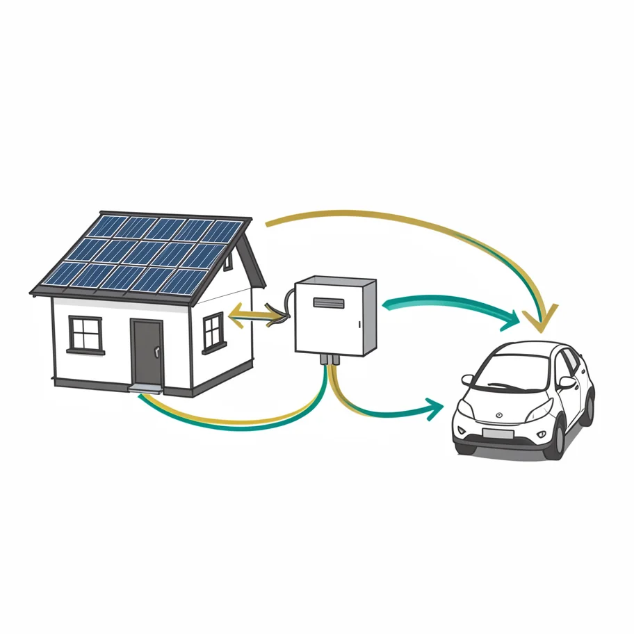 A clean isometric energy-flow illustration with blank label space